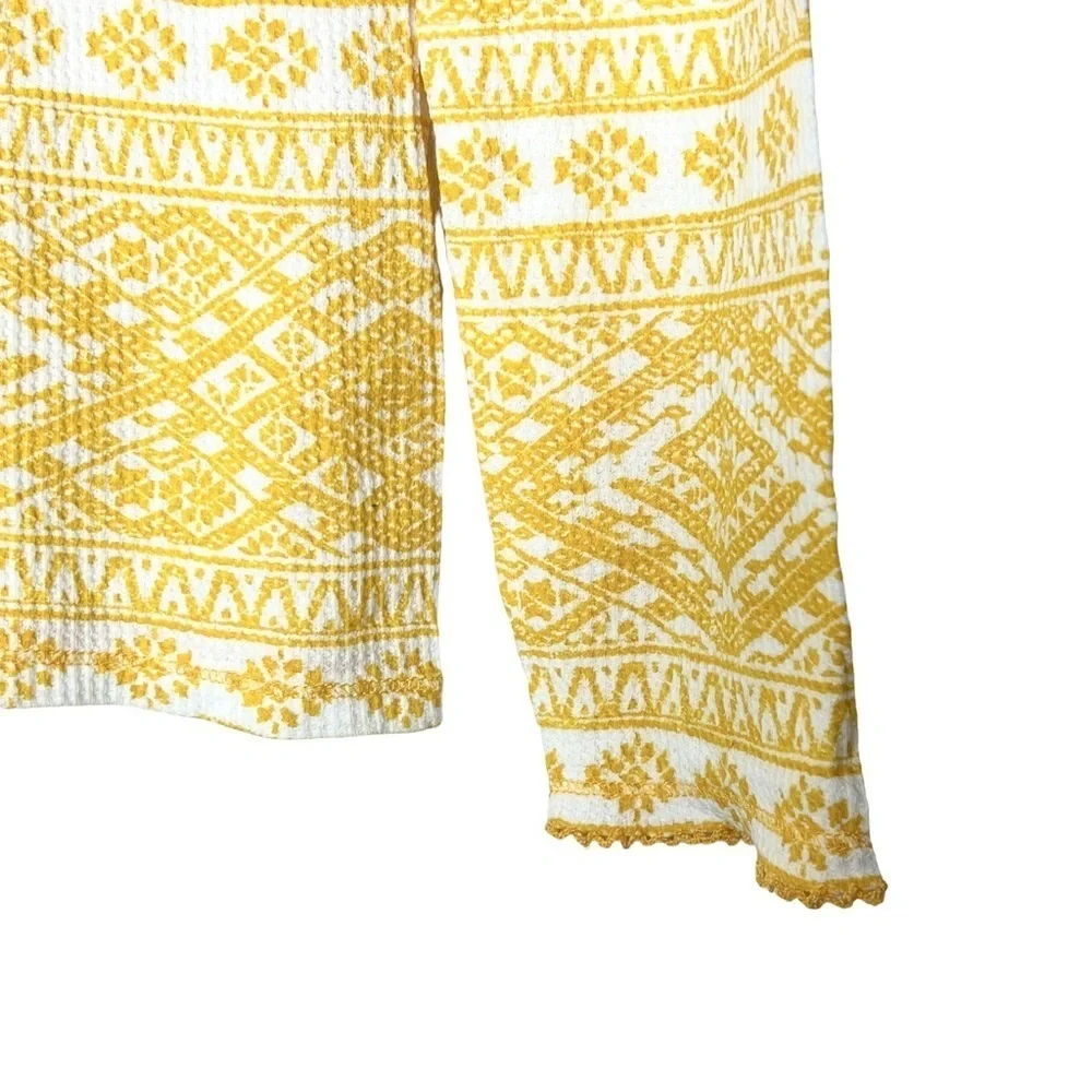 Lucky Brand Yellow Waffle Knit Thermal Shirt - Picture 5 of 5